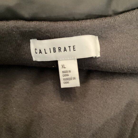 Calibrate Mens Sweater Jacket Size XL Xlarge Gray Textured Knit Zip-Up Insulated - Picture 9 of 10